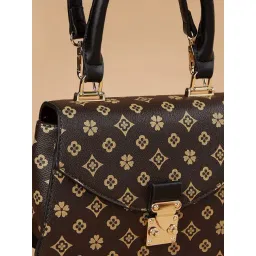 Code by Lifestyle Coffee Printed Satchel Handbag image 5