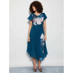 Code By Lifestyle Dark Blue Regular Fit Printed Dress-picture-20