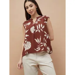 Code By Lifestyle Dark Orange Regular Fit Printed Top-picture-39