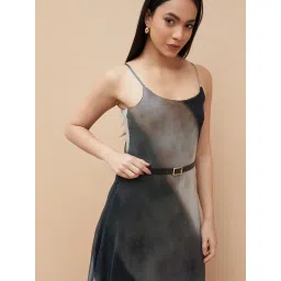 Code By Lifestyle Grey Regular Fit Printed Dress image 5