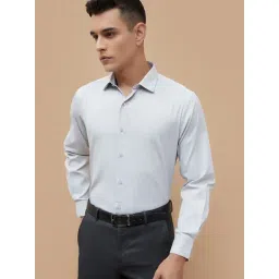 Code By Lifestyle Grey Slim Fit Striped Shirt-picture-32