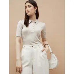 Code By Lifestyle Light Beige Regular Fit Polo T-Shirt-picture-14