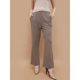 Code By Lifestyle Light Brown Regular Fit Trousers-picture-30