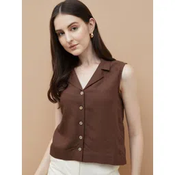 CODE by Lifestyle Mandarin Collar Cotton Shirt Style Top-picture-22