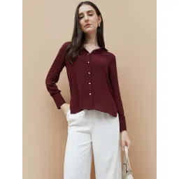 Code By Lifestyle Maroon Regular Fit Shirt-picture-41