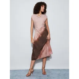 Code By Lifestyle Medium Pink Regular Fit Printed Dress-picture-48