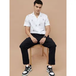 CODE by Lifestyle Men Floral Printed Cuban Collar Cotton Casual Shirt-picture-18