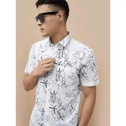 CODE by Lifestyle Men Floral Printed Spread Collar Cotton Casual Shirt-picture-20