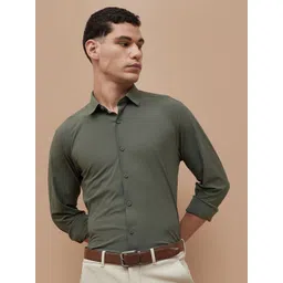 CODE by Lifestyle Men Slim Fit Solid Spread Collar Formal Shirt-picture-42