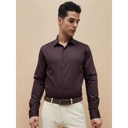 CODE by Lifestyle Men Slim Fit Spread Collar Solid Cotton Formal Shirt-picture-33