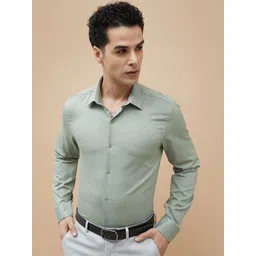 CODE by Lifestyle Men Slim Fit Spread Collar Textured Cotton Formal Shirt-picture-43