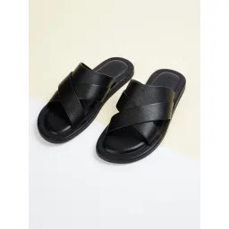 Code by Lifestyle Men's Black Cross Strap Sandals-picture-36