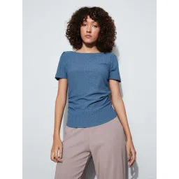 Code By Lifestyle Mid Blue Regular Fit Top-picture-48