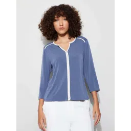 Code By Lifestyle Mid Blue Regular Fit Top-picture-16