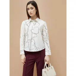 Code By Lifestyle Off White Regular Fit Printed Shirt-picture-36