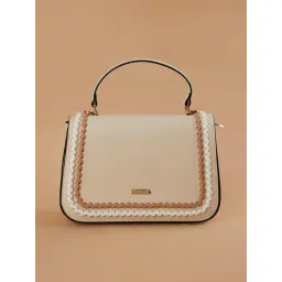 Code by Lifestyle Off White Woven Satchel Handbag-picture-14