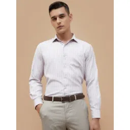Code By Lifestyle Pink Slim Fit Striped Shirt-picture-37