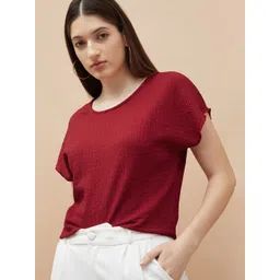 CODE by Lifestyle Self Design Round Neck Extended Sleeves Top-picture-12