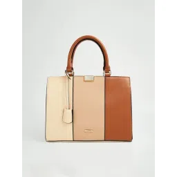 Code by Lifestyle Tan Solid Satchel-picture-28