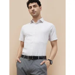 Code By Lifestyle White Slim Fit Texture Shirt-picture-20