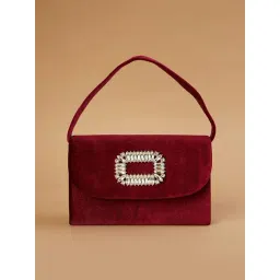 Code by Lifestyle Wine Embellished Clutch-picture-12