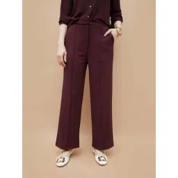 Code By Lifestyle Wine Regular Fit Trousers-picture-43
