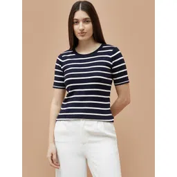 CODE by Lifestyle Women Horizontal Stripes Striped Round Neck Top-picture-12