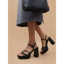 Code by Lifestyle Women's Black Ankle Strap Sandals-picture-36