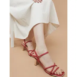 Code by Lifestyle Women's Red Ankle Strap Sandals-picture-11