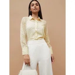 Code by Lifestyle Yellow Embroidered Top-picture-14