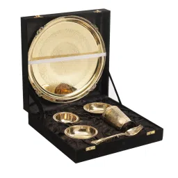 codesustain Pital Cochin 11 Inch Gold Brass Dinner Plate image 3