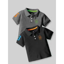Codez Boys Grey & Black Solid Polo T-shirt-picture-22