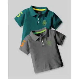 codez Boys Pack of 2 Typographic Print Regular Fit Polo T-Shirts-picture-15