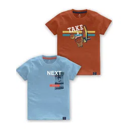 CODEZ Boys Pack Of 2 Typography Printed Round Neck Cotton T-shirt-picture-33