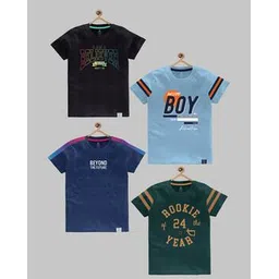 codez Boys Pack of 4 Printed Regular Fit Round-Neck T-Shirts-picture-17