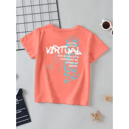 CODEZ Boys Typography Printed Cotton Applique T-shirt-picture-32