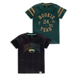 Codez Kids Black & Green Printed T-Shirt (Pack Of 2)-picture-26