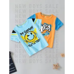 Codez Kids Blue & Orange Printed T-Shirt (Pack Of 2)-picture-11