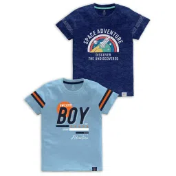 Codez Kids Blue Printed T-Shirt (Pack Of 2)-picture-34