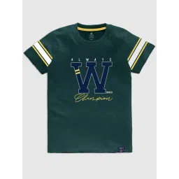 Codez Kids Green Graphic Print T-Shirt-picture-31