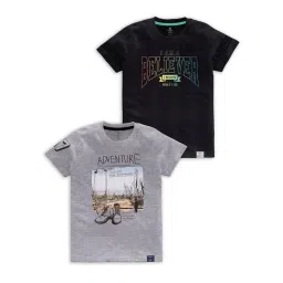 Codez Kids Grey Printed T-Shirt (Pack Of 2)-picture-12