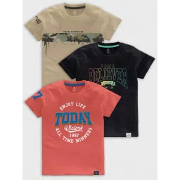 Codez Kids Multicolor Printed T-Shirt (Pack Of 3)-picture-44