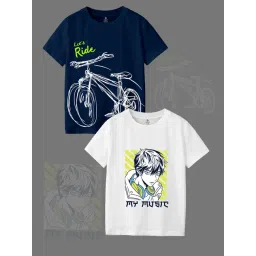 Codez Kids Navy & White Printed T-Shirt (Pack Of 2)-picture-47