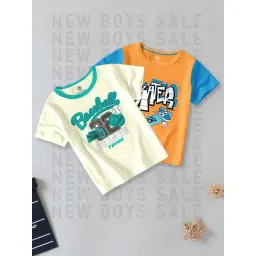 Codez Kids Orange & Green Printed T-Shirt (Pack Of 2)-picture-44