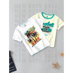 Codez Kids White & Green Printed T-Shirt (Pack Of 2)-picture-15