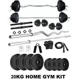 cognant 20 kg GYM KIT WITH 3FT CURL ROD AND 3 FT STRAIGHT ROD AND ACCESSORIES Home Gym Combo-picture-24