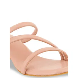 Cogner Beige Solid Block Heels image 4