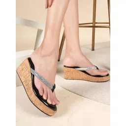 Cogner Women Textured Open Toe Wedge Sandals-picture-33