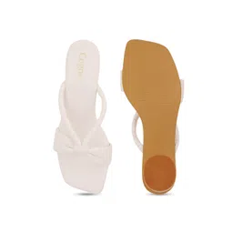 Cogner Women White Block Sandals image 5