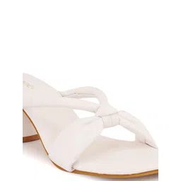 Cogner Women White Block Sandals image 4
